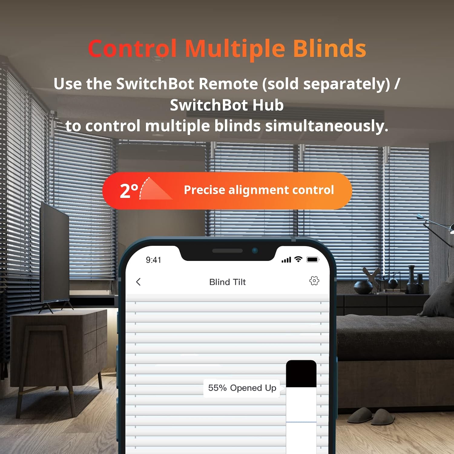 Detalle de SwitchBot Smart Motorized Blinds Kit 3-pack