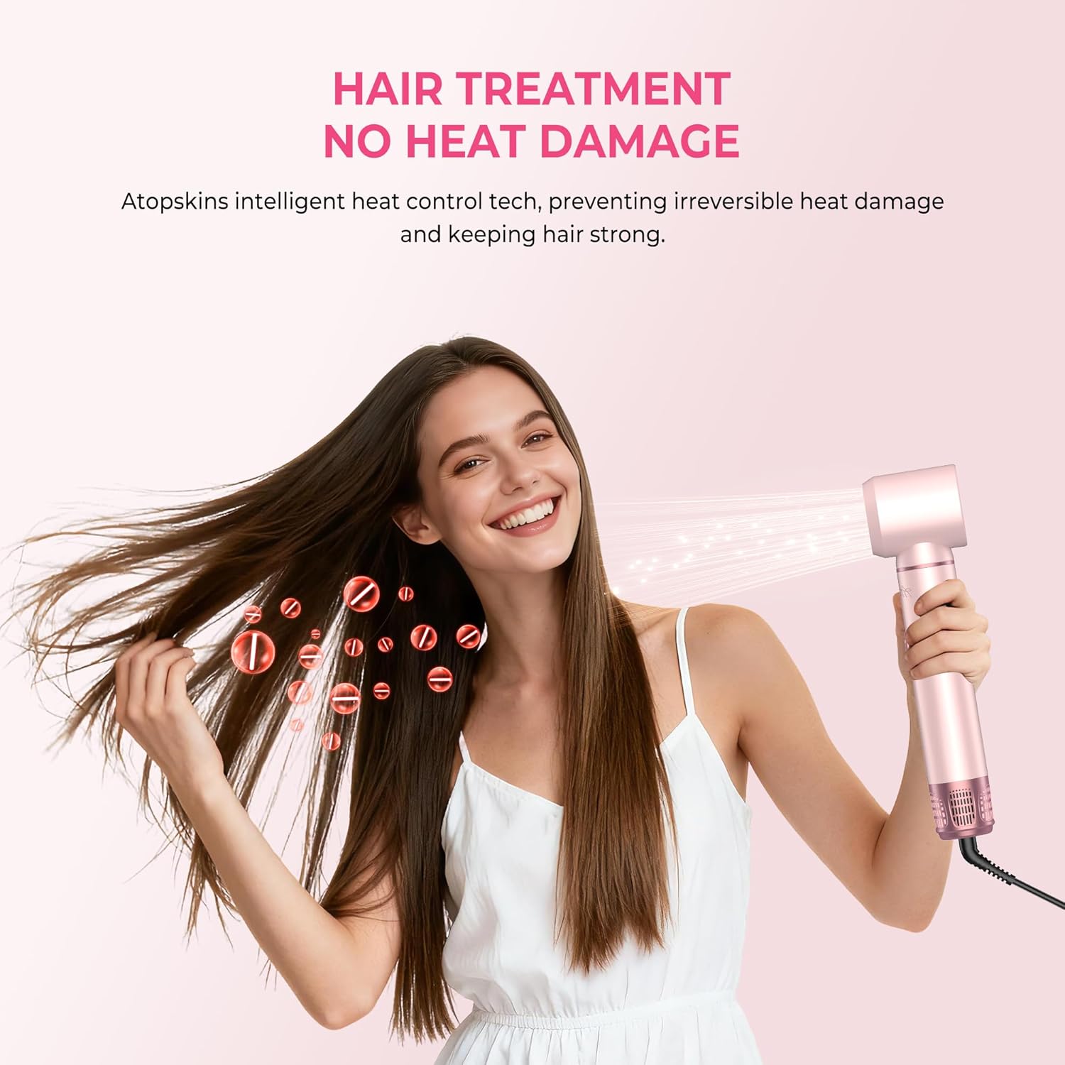 Thumbnail 6 de Atopskins 5 in 1 Hair Dryer Brush Set with Detachable Hot Air Styler (Pink)