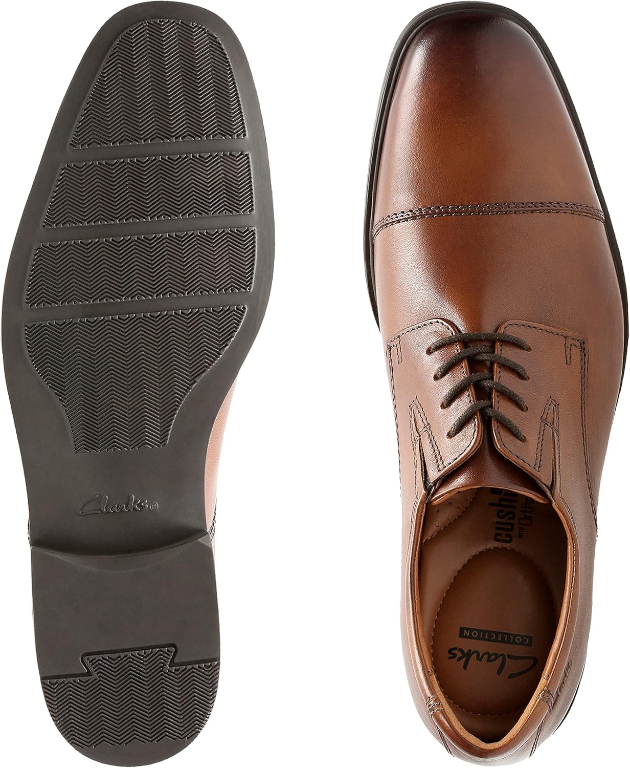 Thumbnail 3 de Clarks Tilden Cap Plat Oxford Homme en cuir souple