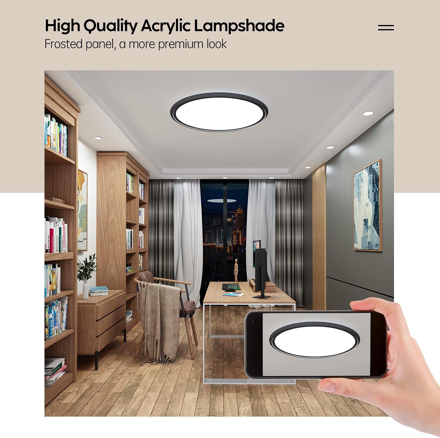 Thumbnail 4 de Aisutha LED Deckenleuchte 24W mit Fernbedienung, dimmbar und IP54
