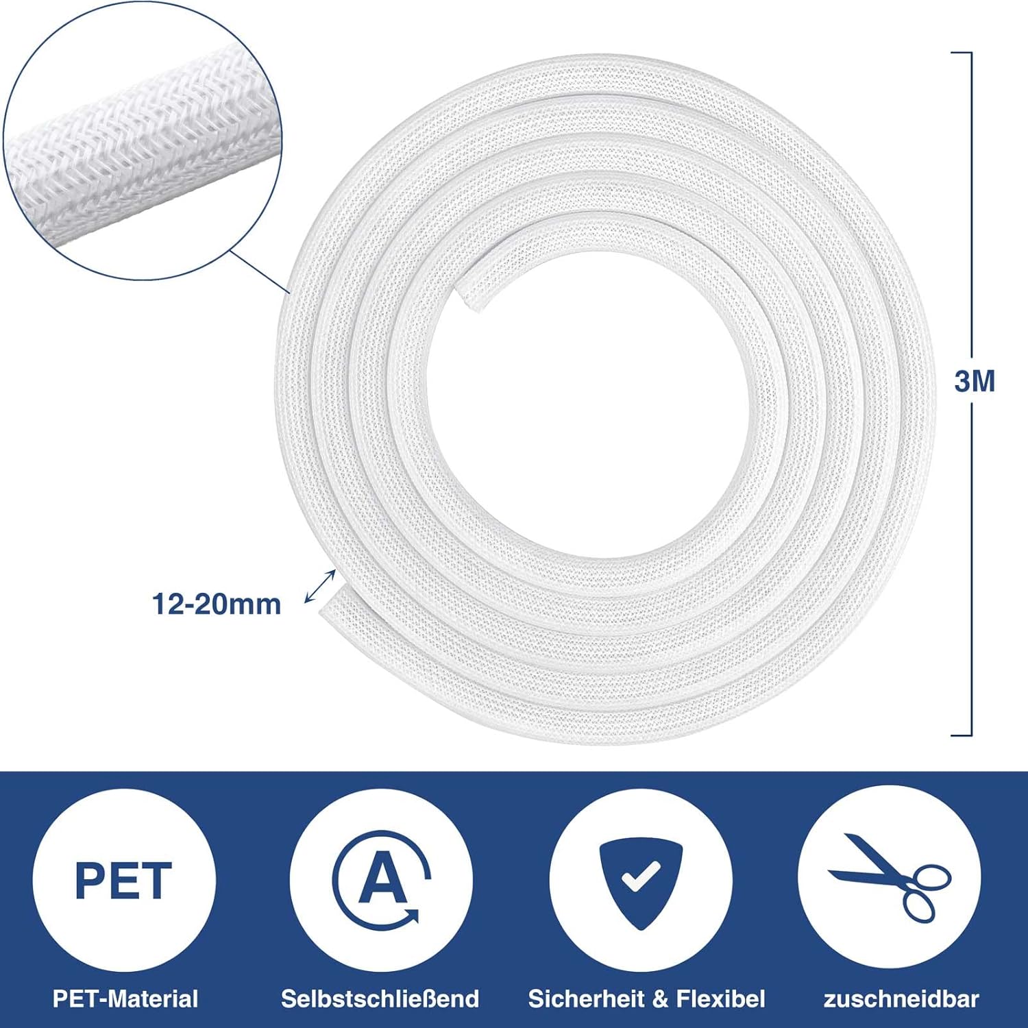 Thumbnail 2 de Palazen 3m Kabelschlauch Selbstschließend 3m 🔌