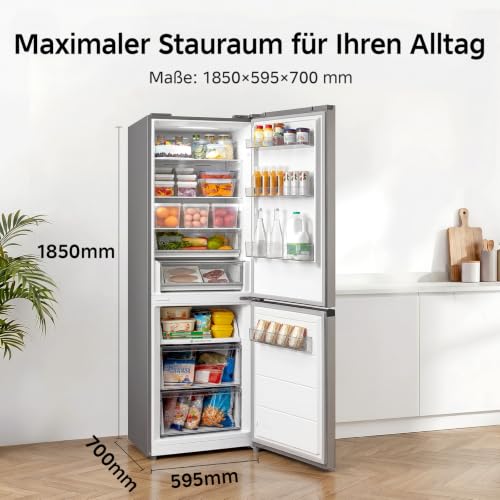 Detalle de Midea 338L Kühlschrank mit Gefrierfach, 185 cm – Dual Inverter System, No Frost