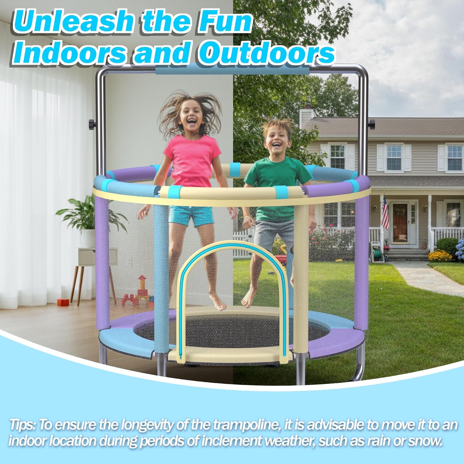 Thumbnail 4 de Trampoline for Kids 55inch Toddler Mini with 4-in-1 Play Accessory Set