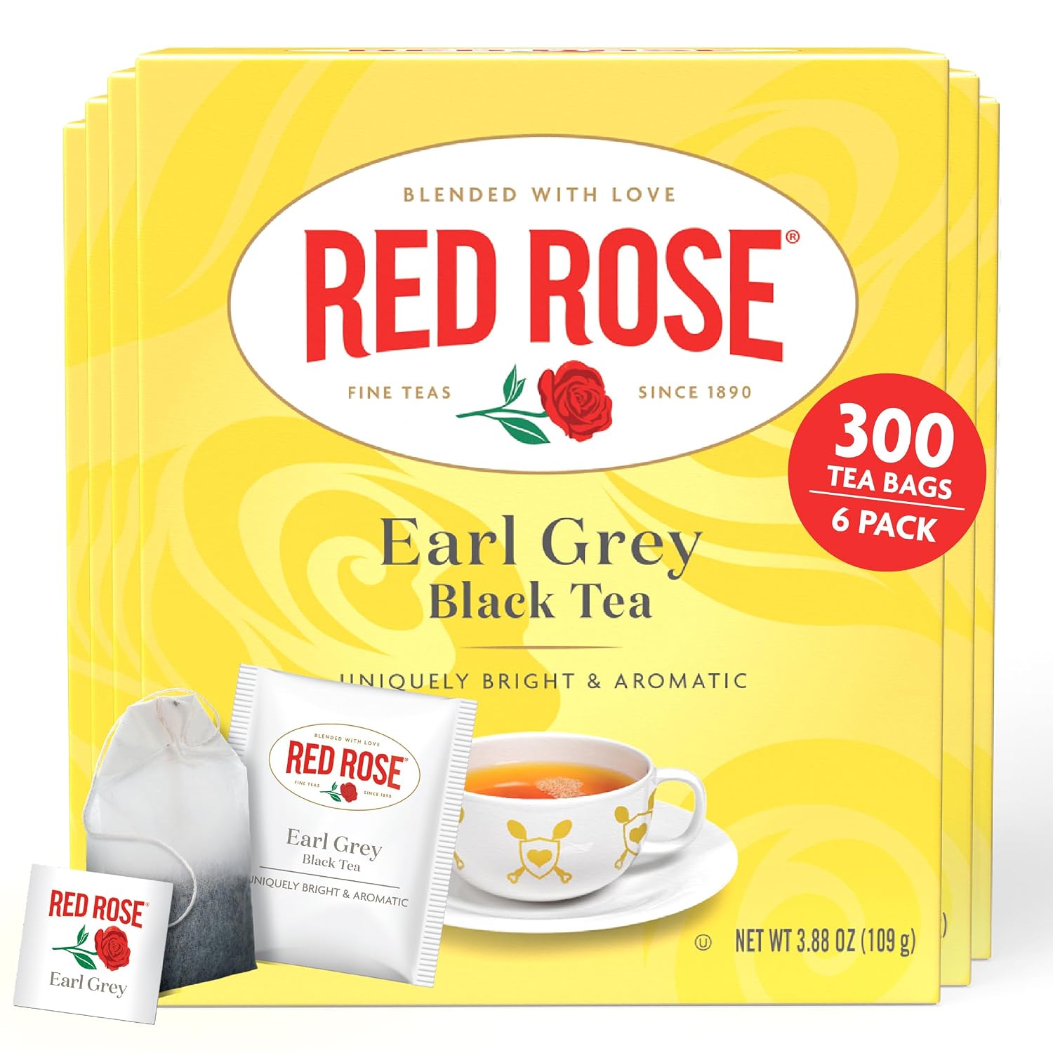 Detalle de Red Rose Earl Grey Black Tea, 50 Count