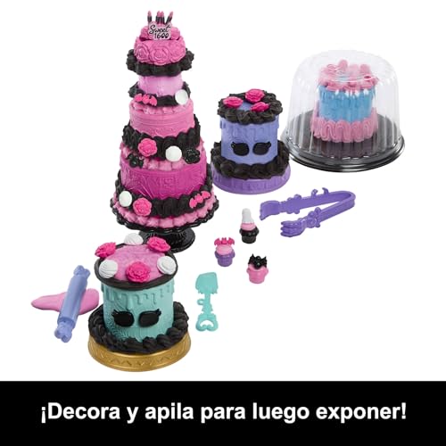 Detalle de Monster High Cumplespantos Kit de pastelería con muñeca Clawdeen Wolf (JBG78), set de decoración para pasteles