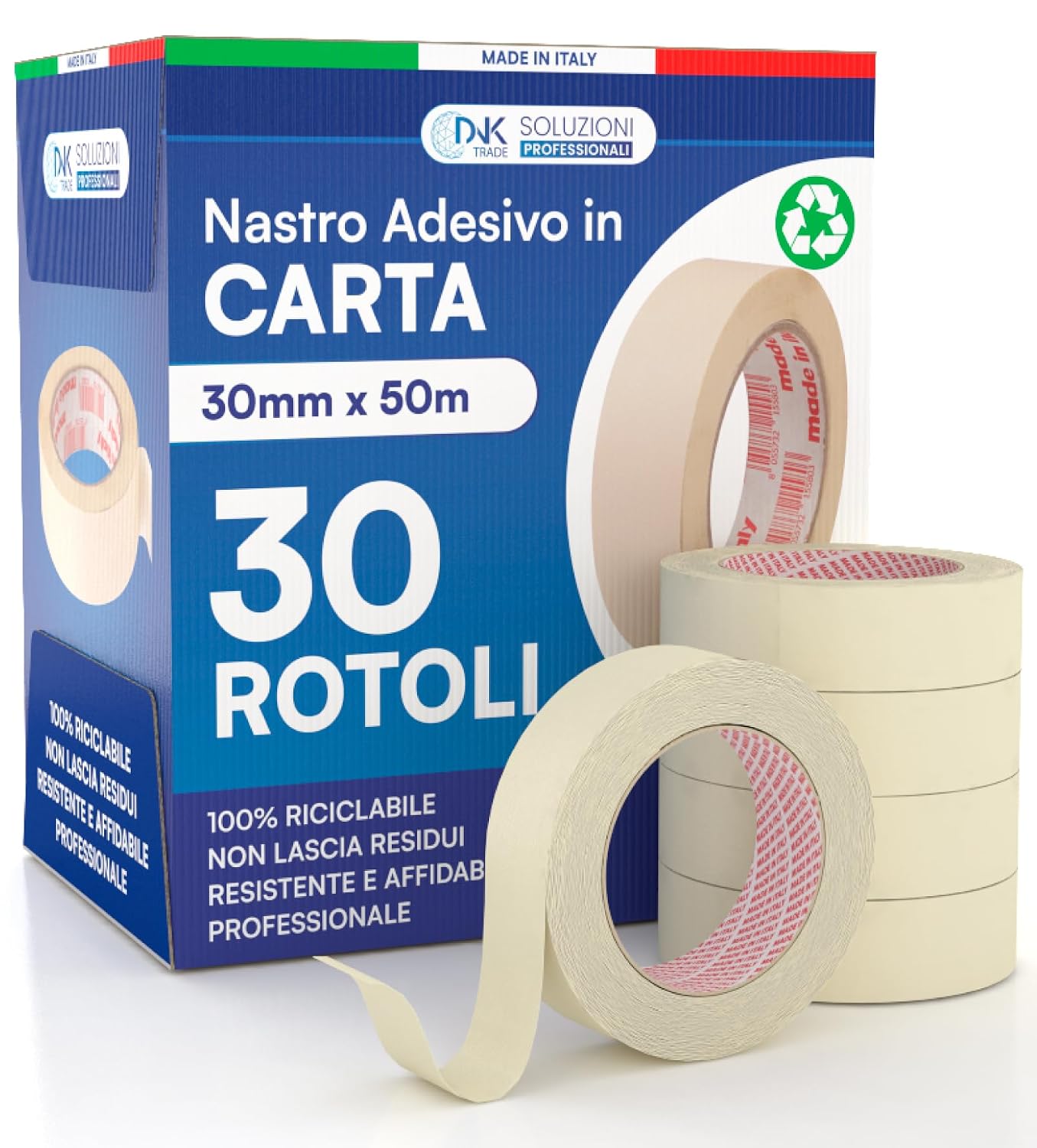 Thumbnail 6 de DNK TRADE Nastro di carta gommata per imbianchini 25 mm x 50 m (12 rotoli) riciclabile