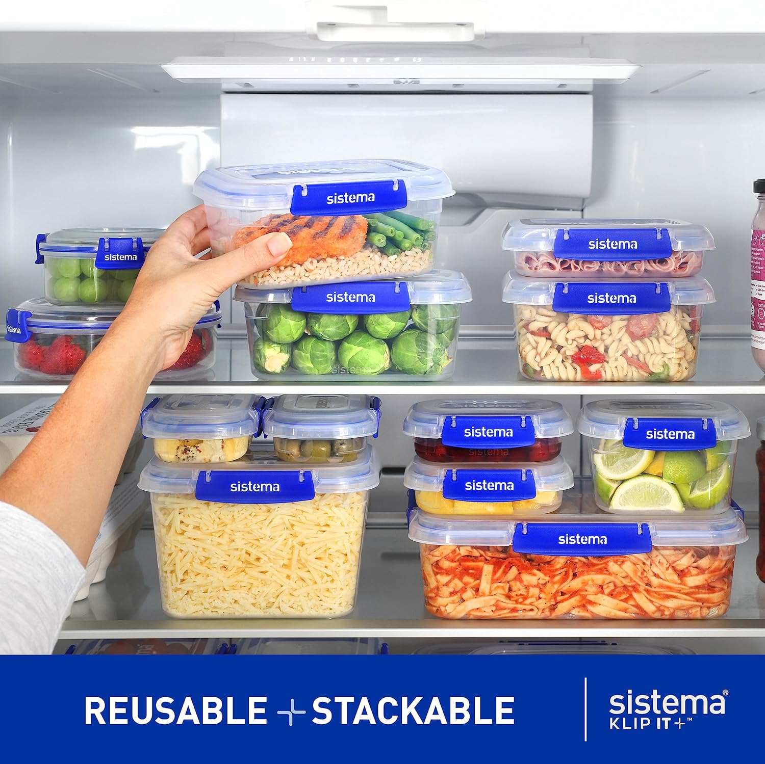 Detalle 2 de Sistema KLIP IT PLUS contenitori per alimenti – Set 6 contenitori ermetici (2x400 ml, 3x1 L, 1x2,2 L)
