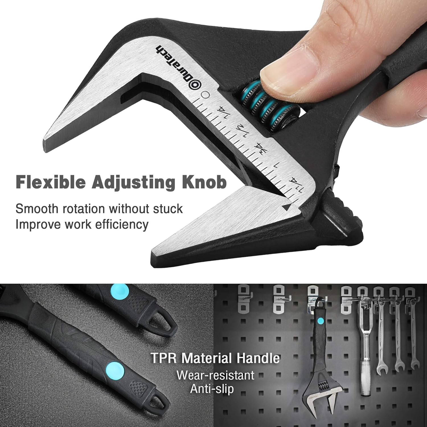 Thumbnail 5 de DURATECH 8-Inch Adjustable Wrench with Wide Jaw