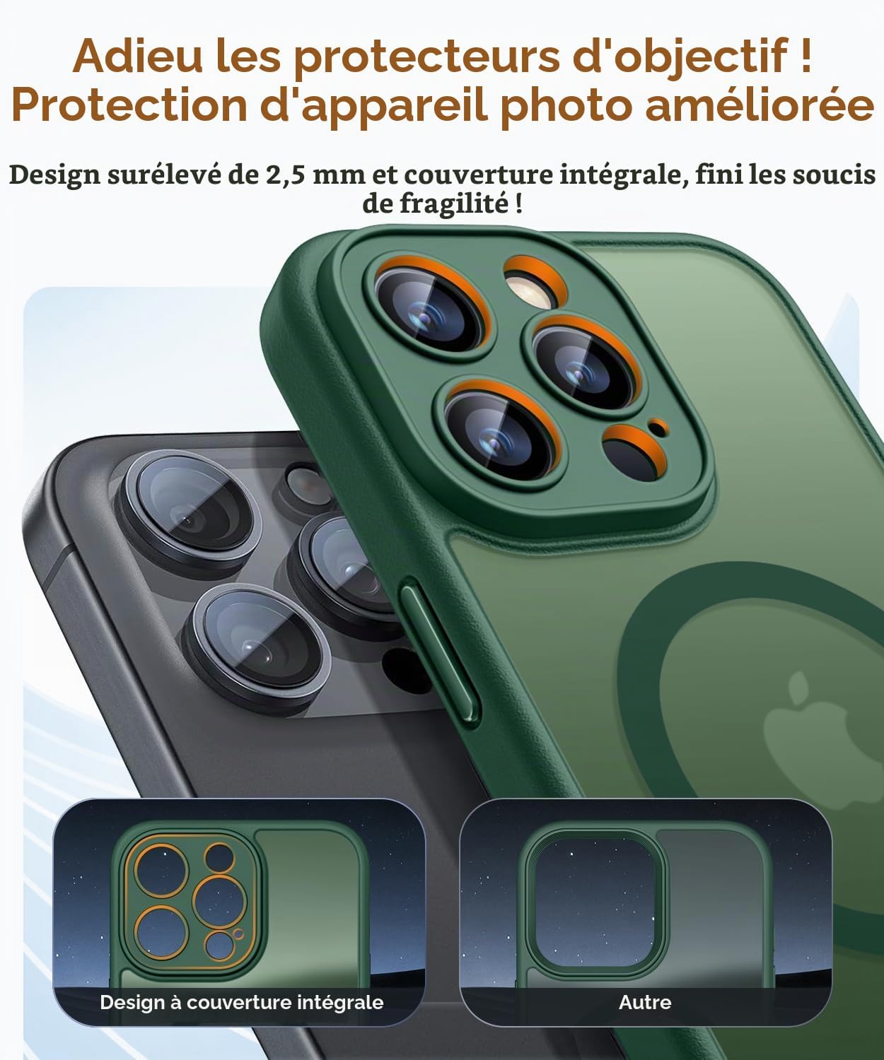 Thumbnail 2 de CANSHN iPhone 15 Pro Max-hoesje met MagSafe, camerabescherming en matte afwerking