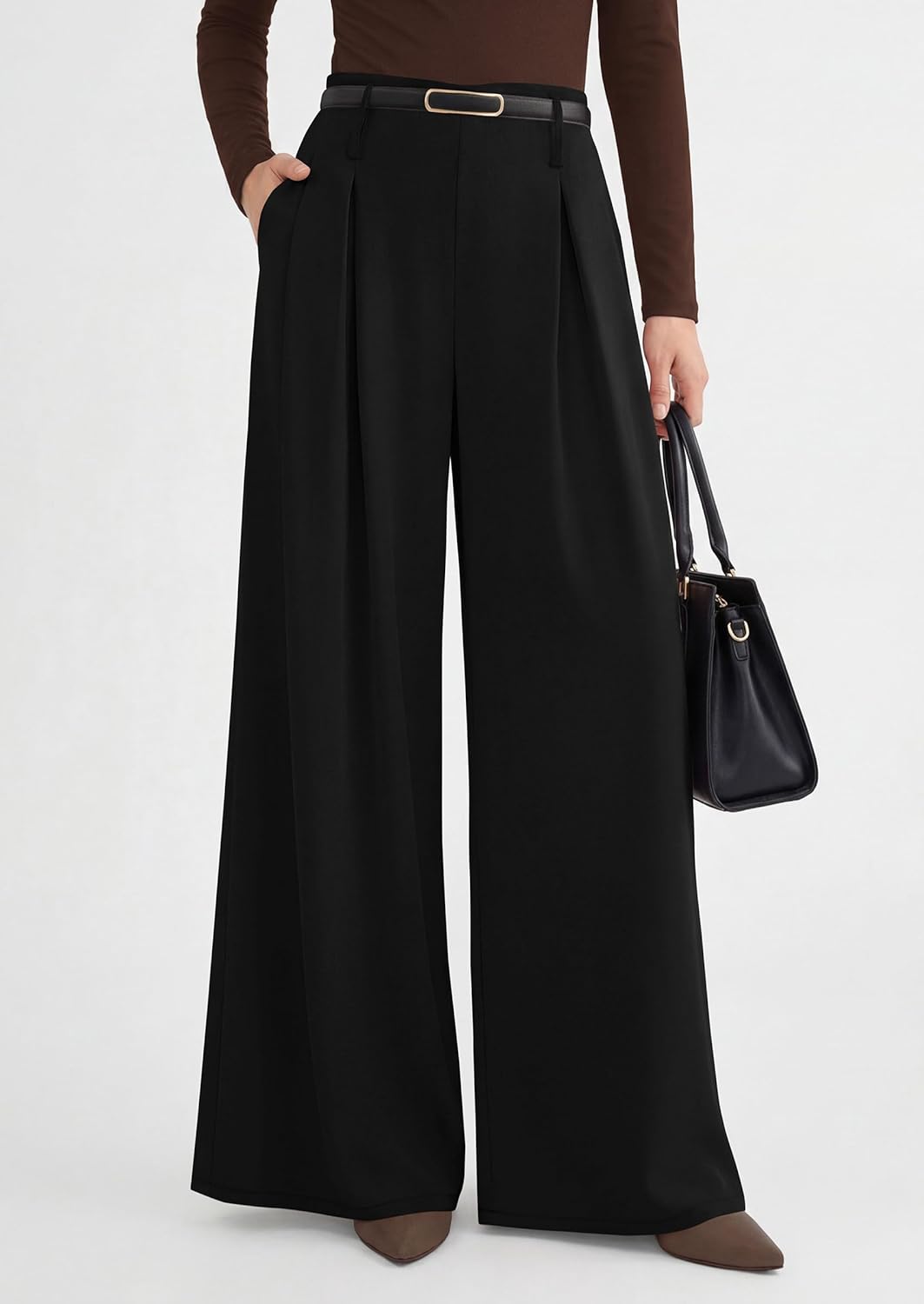 Thumbnail 1 de PRETTYGARDEN Women’s Wide-Leg Palazzo Dress Pants (Elastic High-Waist Pleated Slacks)