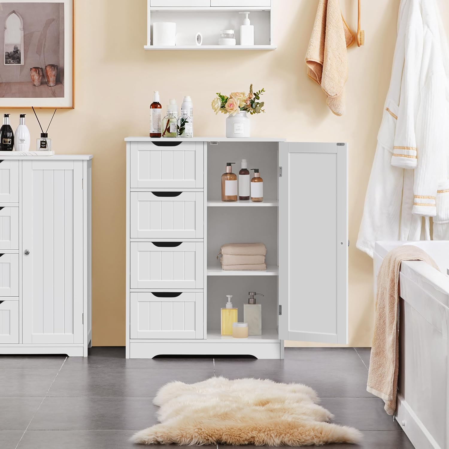 Detalle 2 de Yaheetech Bathroom Storage Cabinet, 4 Drawers