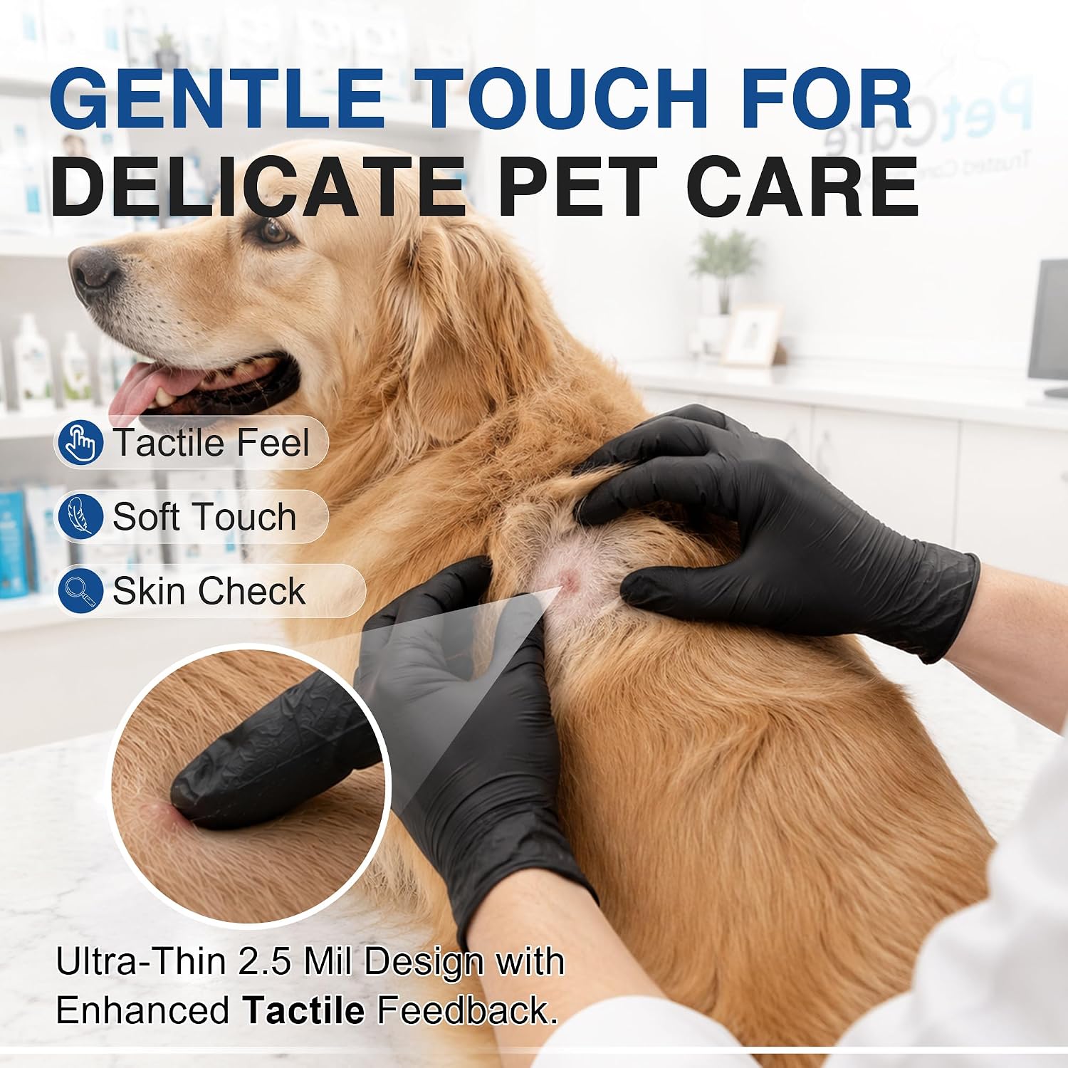 Detalle de Schneider Medical Black Nitrile Gloves: Powder Free, Latex Free, 2.5 mil Exam-Grade (S–XL)