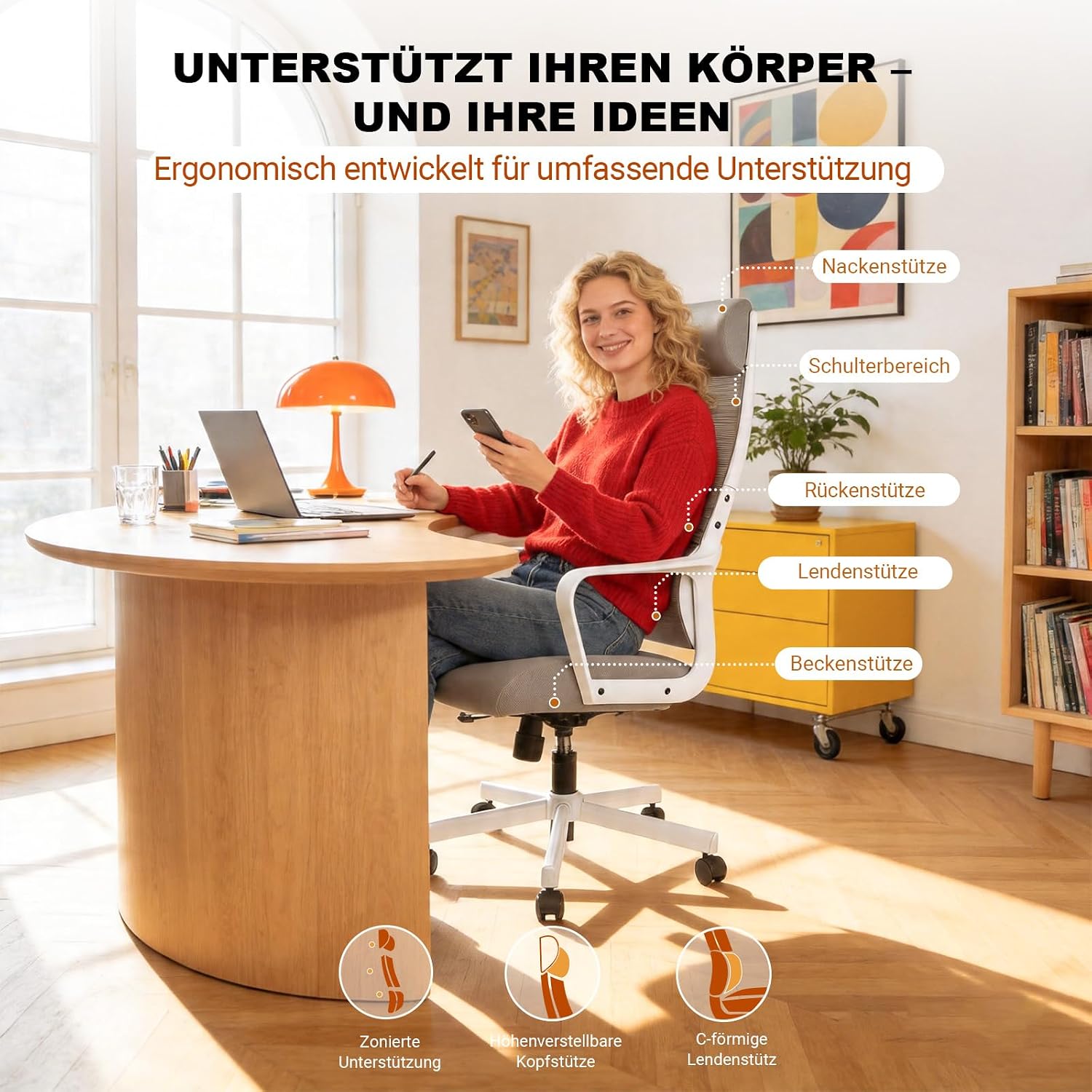 Thumbnail 6 de MELOKEA Bürostuhl Ergonomisch 200 kg 💺
