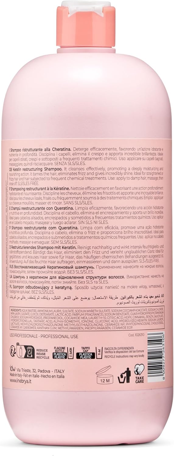 Detalle 2 de Inebrya Ice Cream Keratin Restructuring Shampoo, 1000 ml