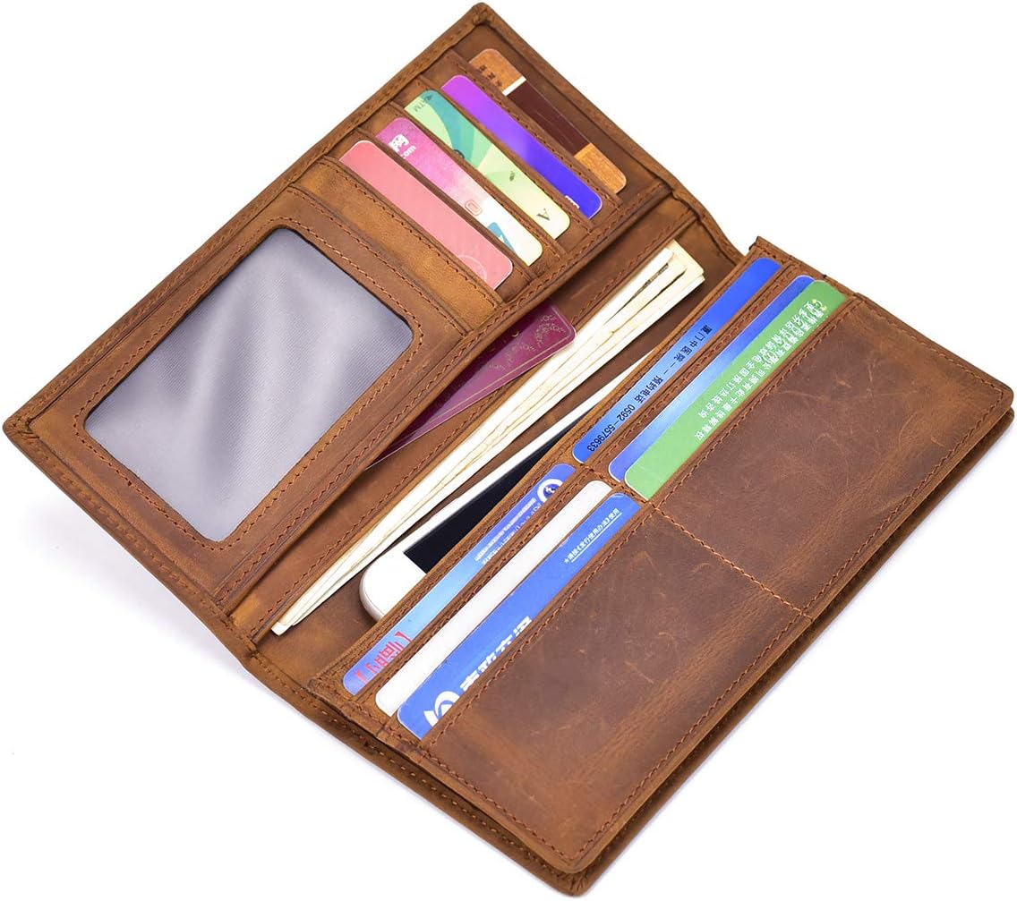 Thumbnail 4 de LUUFAN Echtes Leder Lange Brieftasche brown