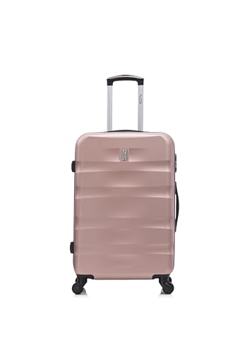 Detalle 2 de CELIMS Valise Moyenne 65 cm Rose Gold – ABS rigide, 8 roues et coffre-fort avec cadenas