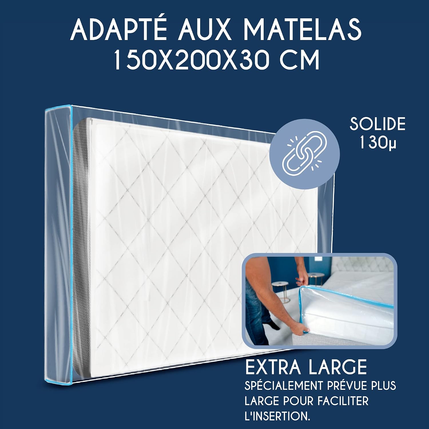 Thumbnail 1 de Housse matelas Dreamzie 150x200 avec zip
