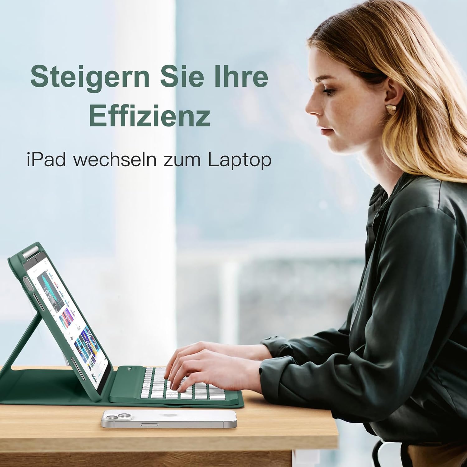 Thumbnail 6 de Vobafe Hülle mit Tastatur für iPad A16 11 Zoll – 7-farbige Beleuchtung, magnetisch abnehmbar, Stifthalter