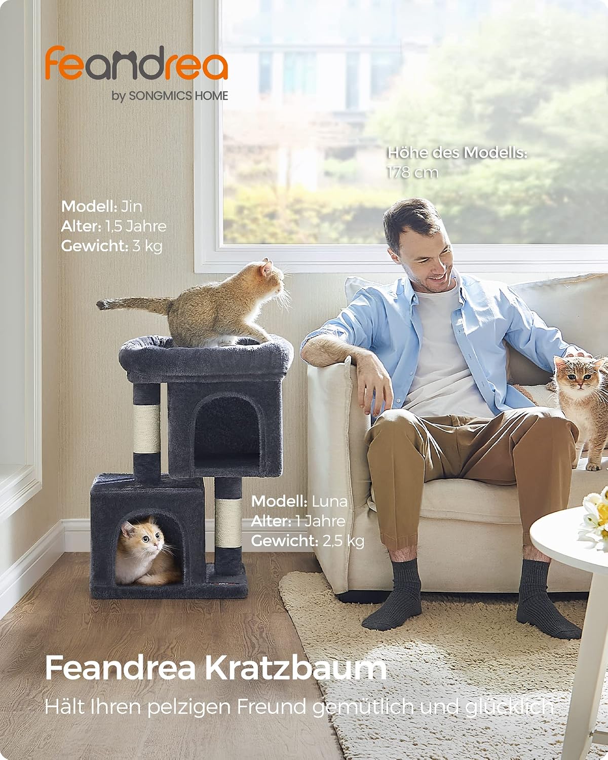Detalle de Feandrea Kratzbaum klein 67 cm Katzenbaum