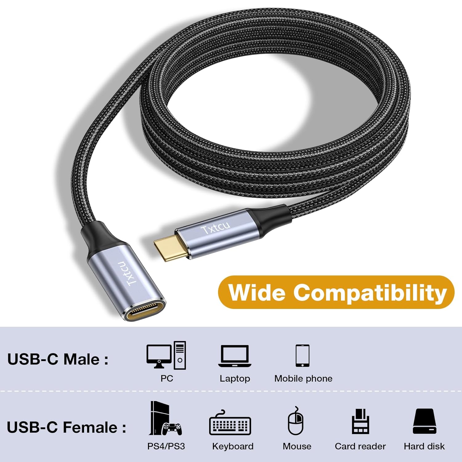Thumbnail 1 de USB-C Extension Cable 5m, 100W charging