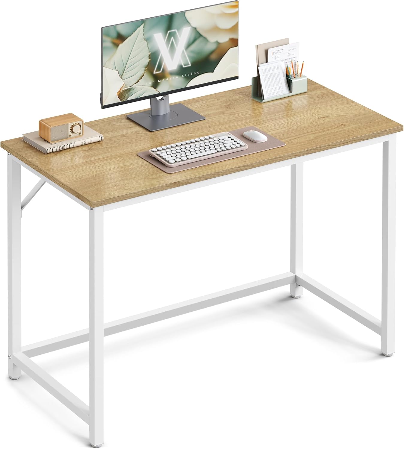Detalle de VASAGLE Computertisch LWD041W70V2 – 100 x 50 cm Tischplatte für Büro, Arbeitszimmer & mehr