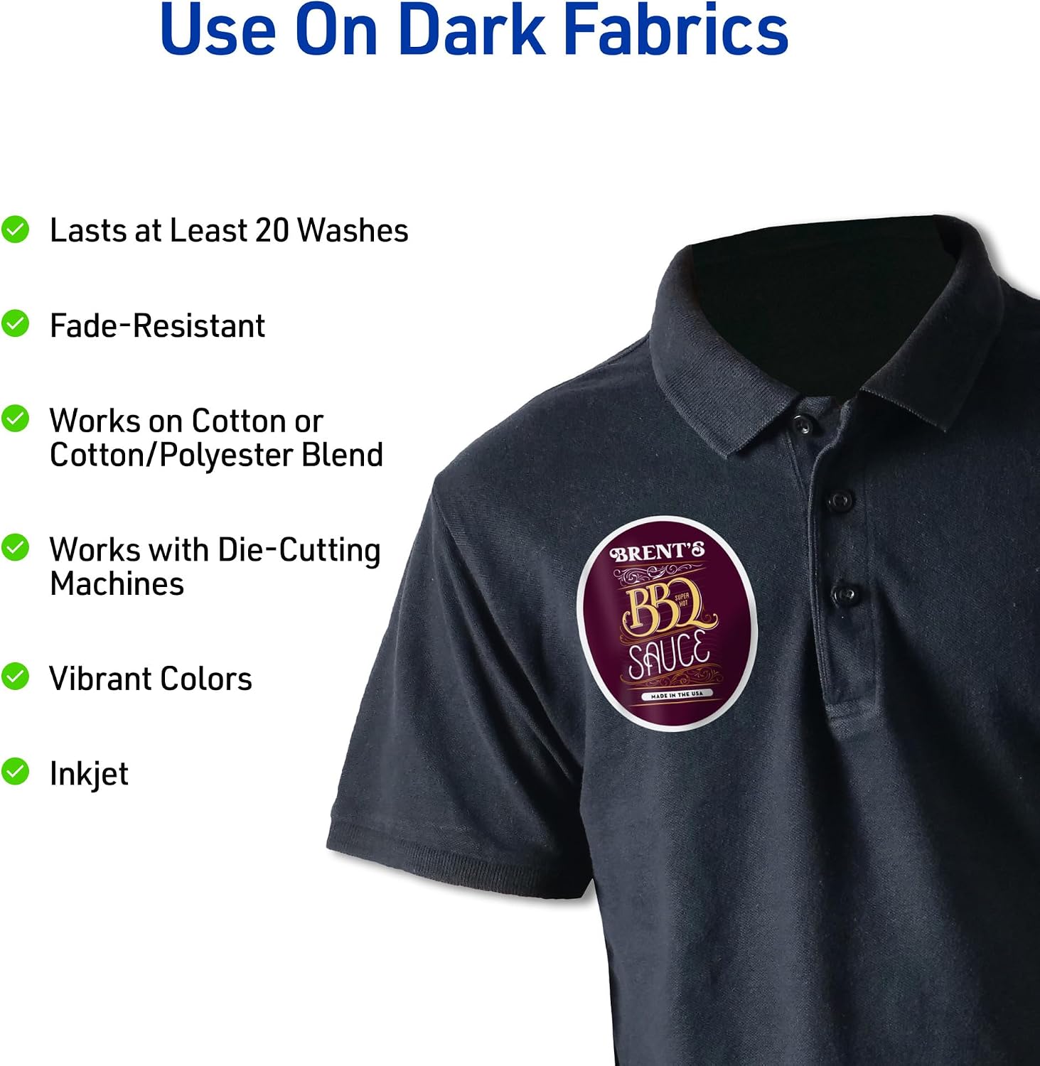 Detalle de Avery 3279 Heat Transfer Paper for Dark Fabrics, 8.5" x 11", 5 Sheets