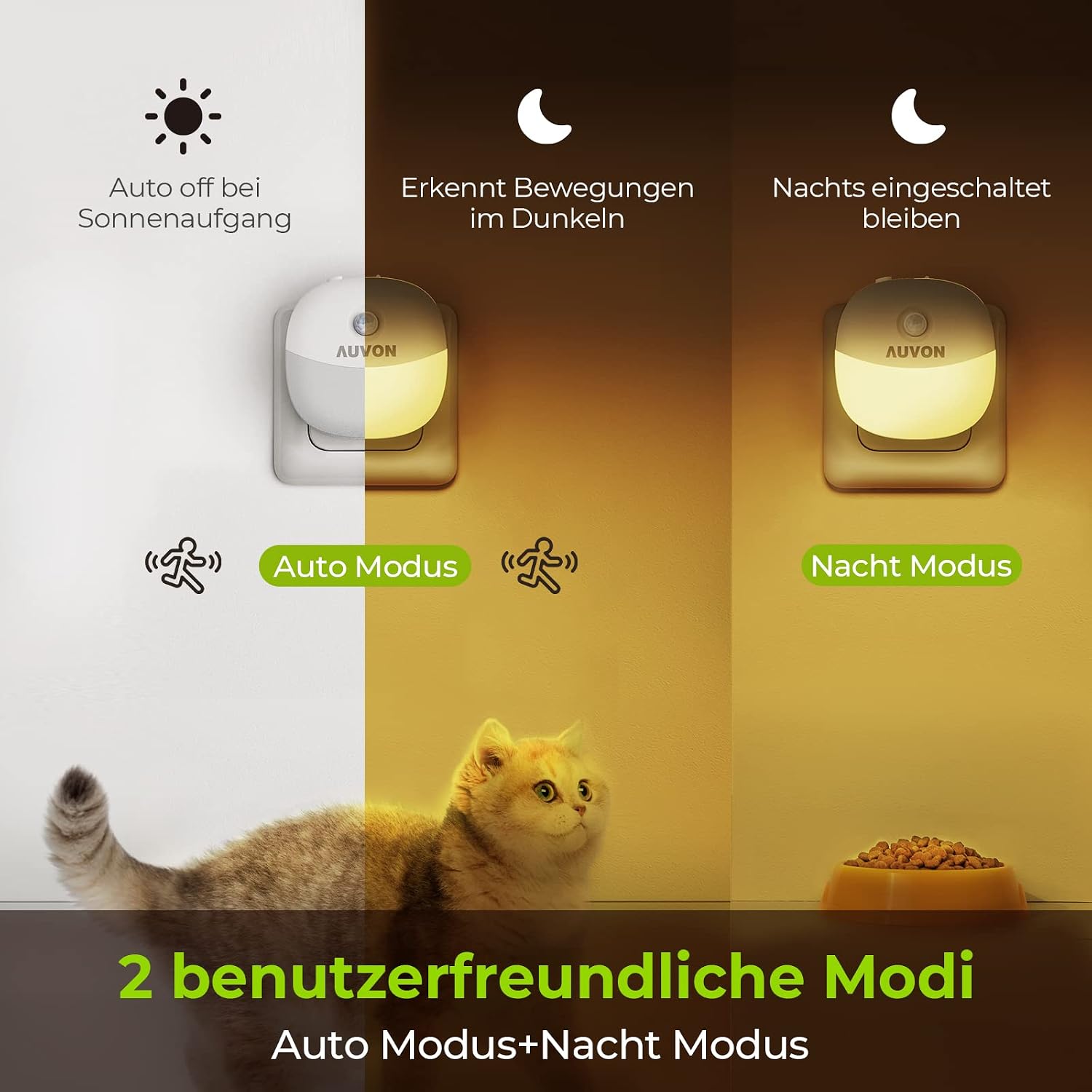 Detalle de AUVON Nachtlicht Steckdose 1-50 lm 🌙