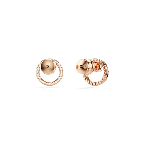 Detalle 2 de Swarovski Pendientes de botón Constella, redondos blanco, baño oro rosa