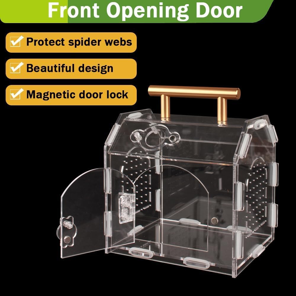Thumbnail 1 de YUEHUA Acrylic Terrarium 15 x 12 x 14 cm with Front Opening Door for Small Invertebrates