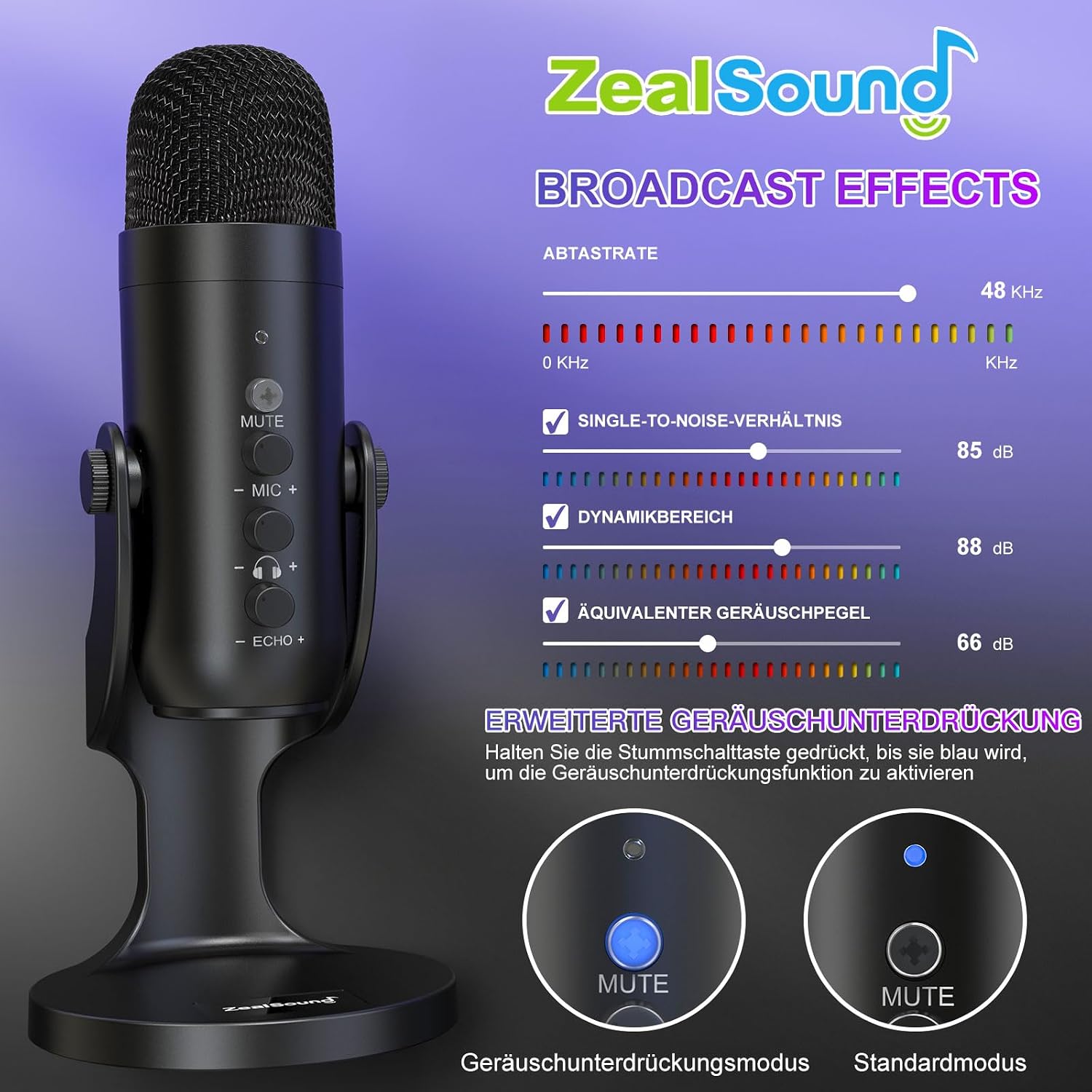 Detalle de zealsound USB Mikrofon 1,8 m đ