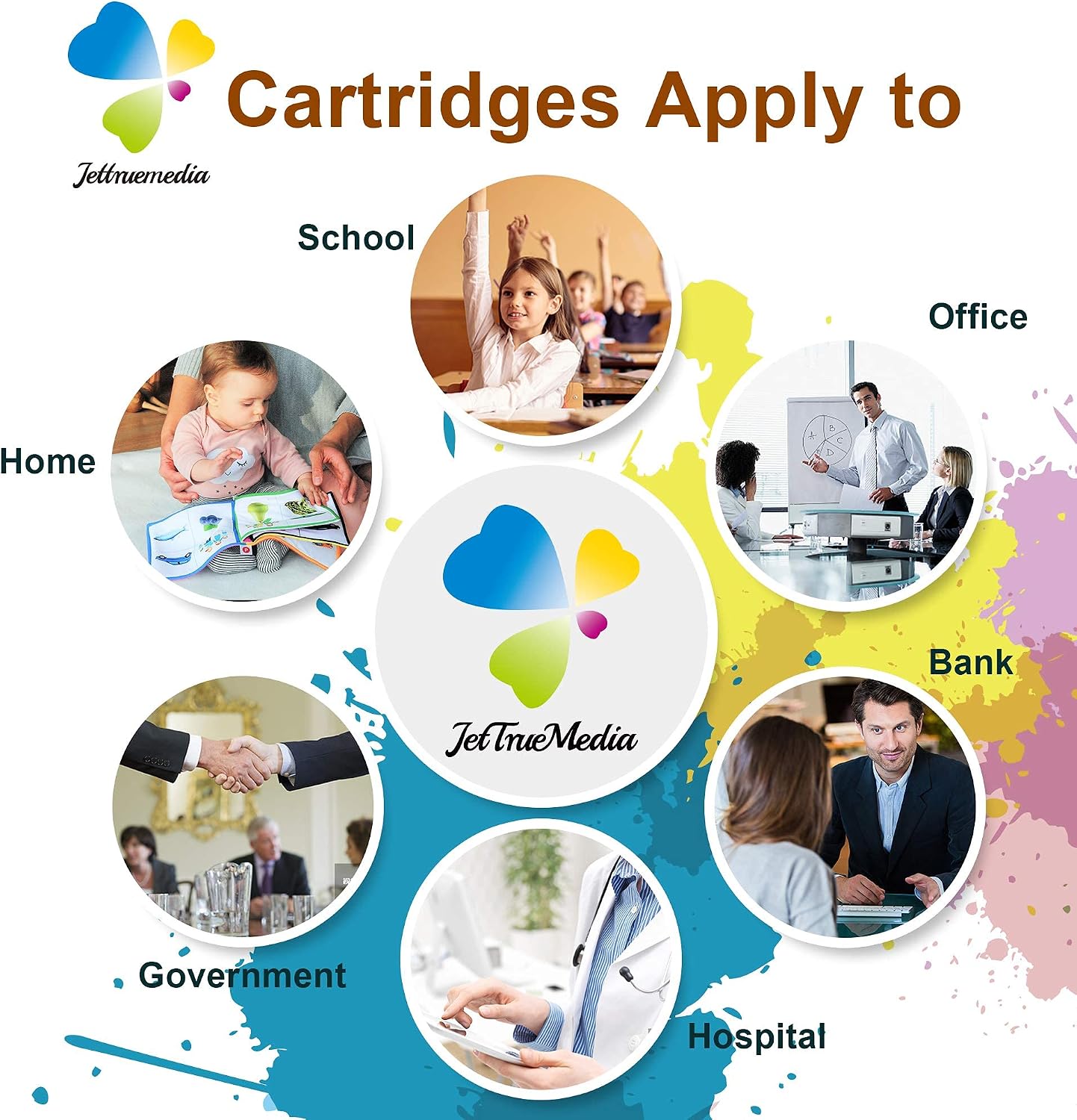 Detalle de Jettruemedia 34XL Ink Cartridges Replacement for Epson WorkForce Pro WF-3720/3725 (5-Pack)
