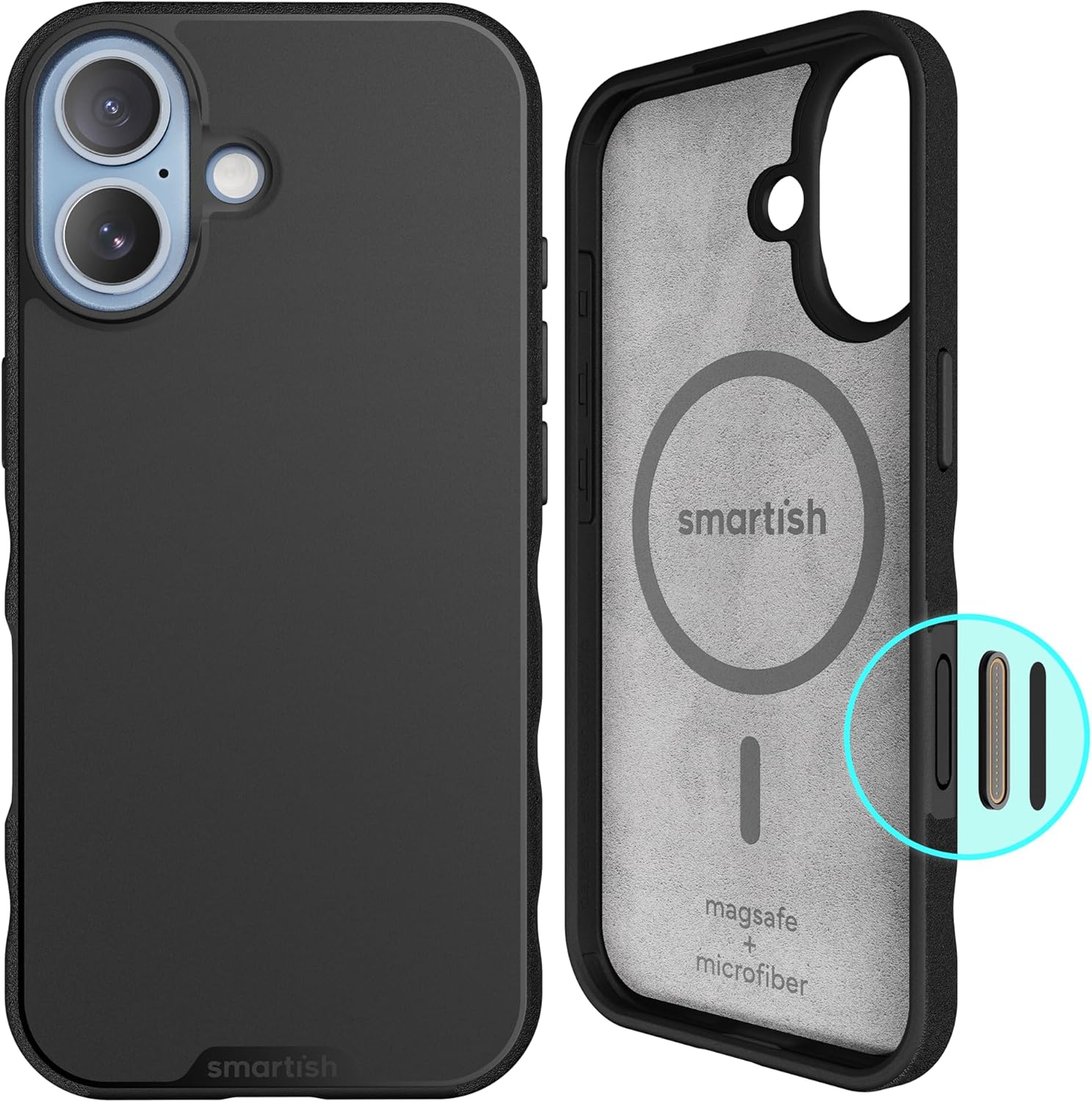 Detalle de Smartish Gripmunk iPhone 17 MagSafe Case with Camera Control Protection (Black Tie Affair)