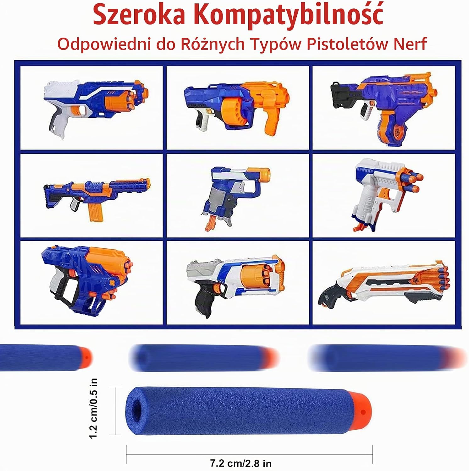 Detalle 2 de Airlab JY0062-NEW – 200 piankowych rzutek 7,2 cm do wyrzutni N-Strike Elite