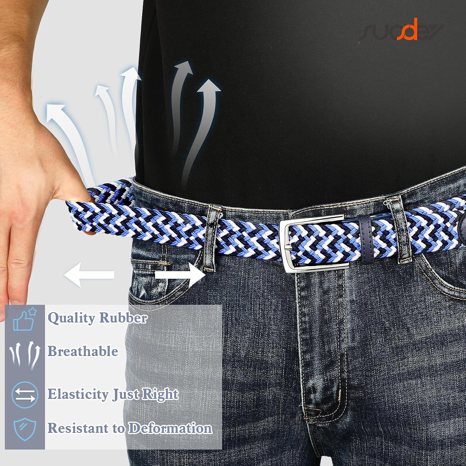 Detalle de SUOSDEY Men's Woven Belt