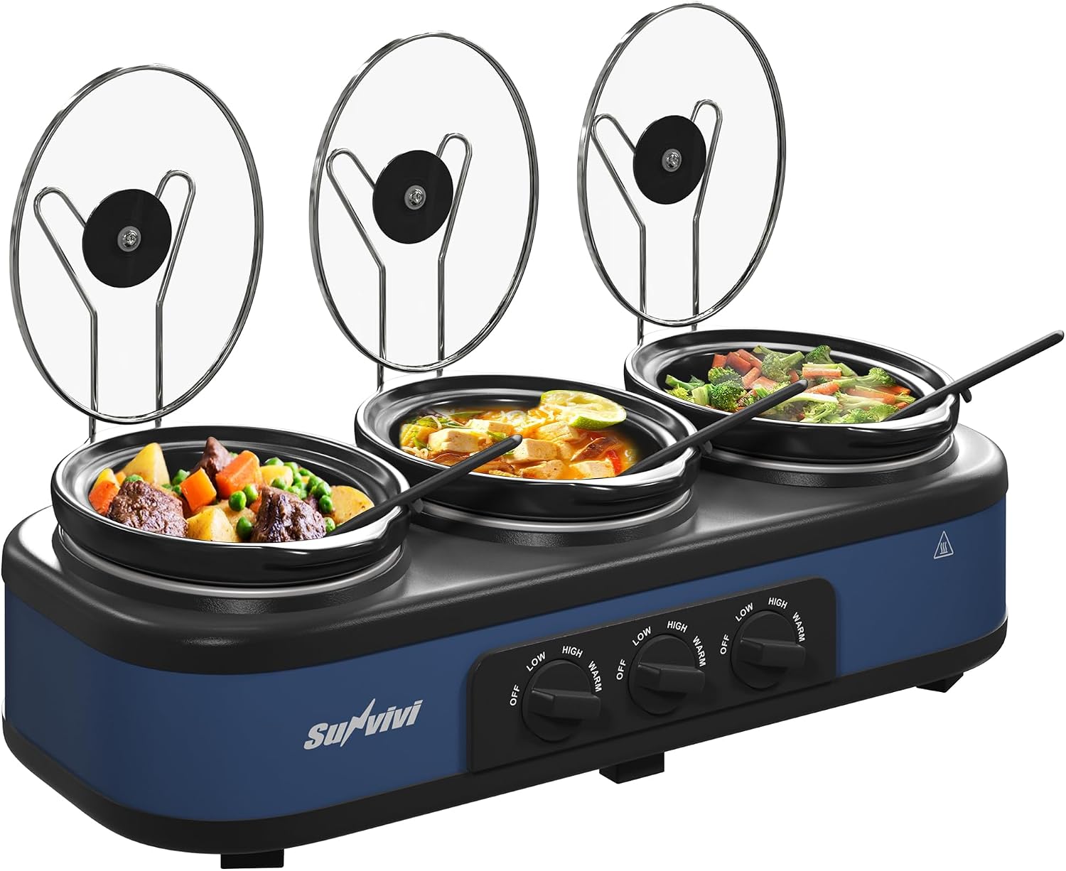 Thumbnail 6 de Sunvivi Triple Slow Cooker with 2.5-Quart Pots