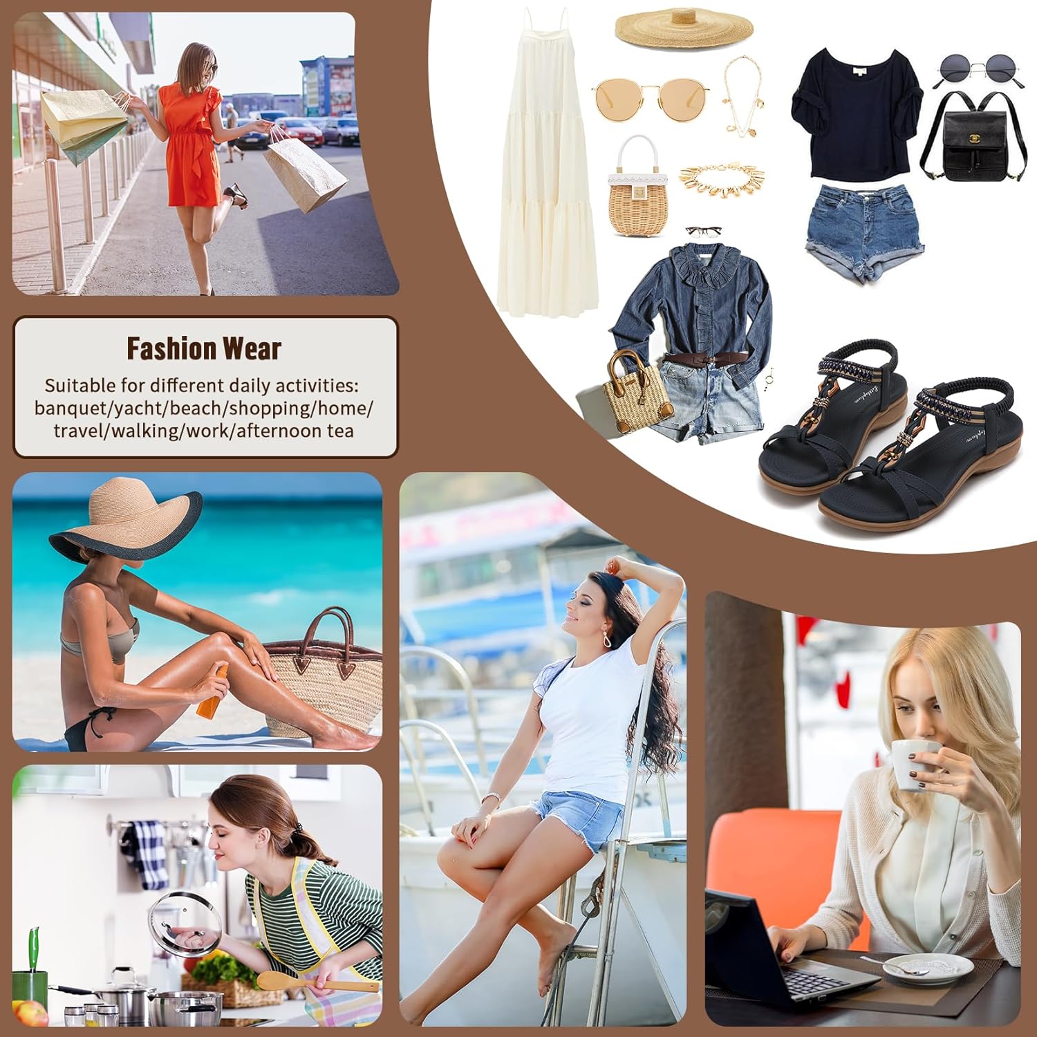 Thumbnail 6 de Littleplum Damen-Sandalen: flache Sommer-Sandaletten mit Glitzersteinen