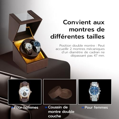 Thumbnail 6 de Mcbazel Remontoir automatique pour deux montres, LED et rotation bidirectionnelle