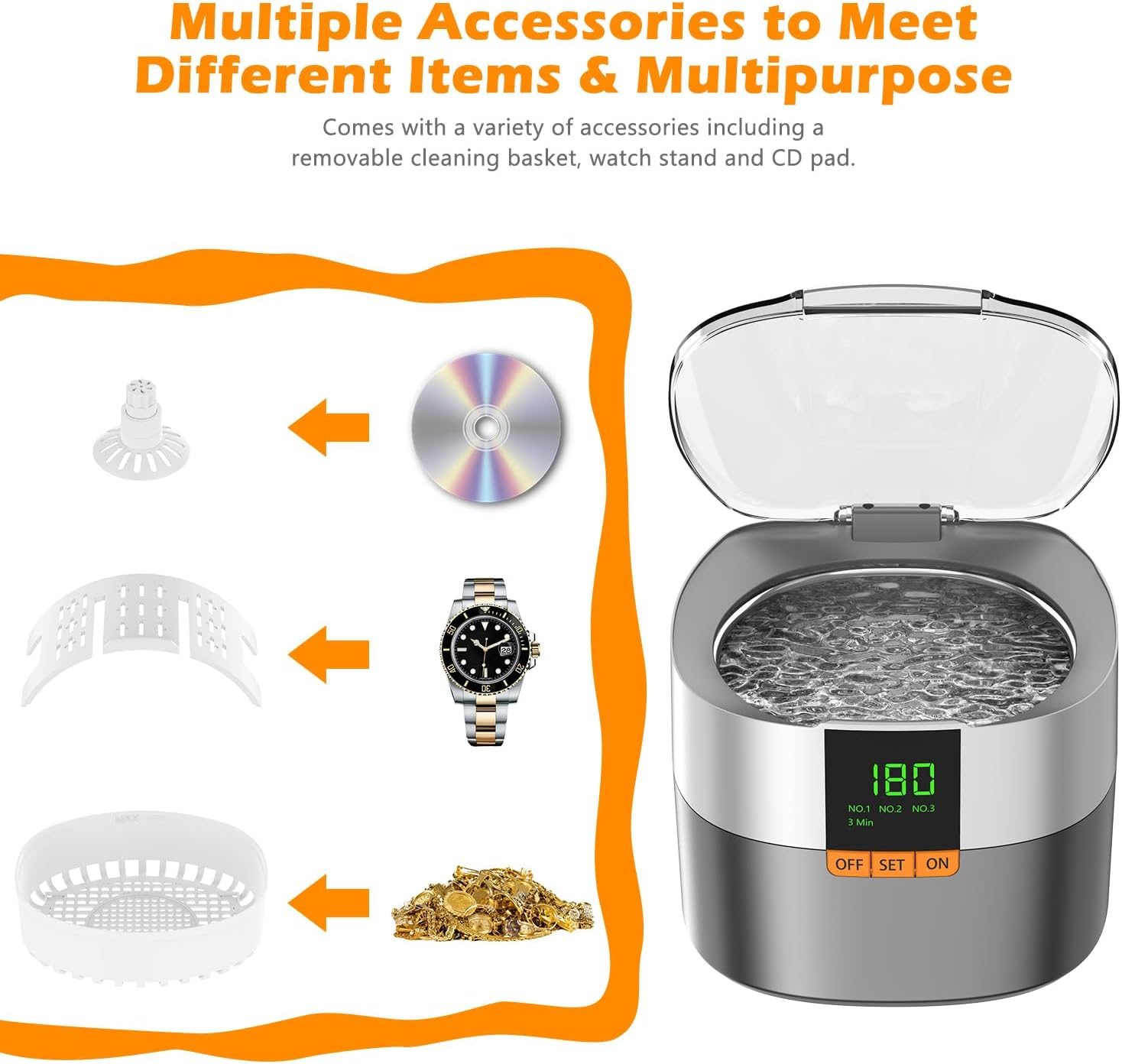 Thumbnail 5 de KECOOLKE Ultrasonic Jewellery Cleaner 750ml: Practical, Durable, Home Friendly