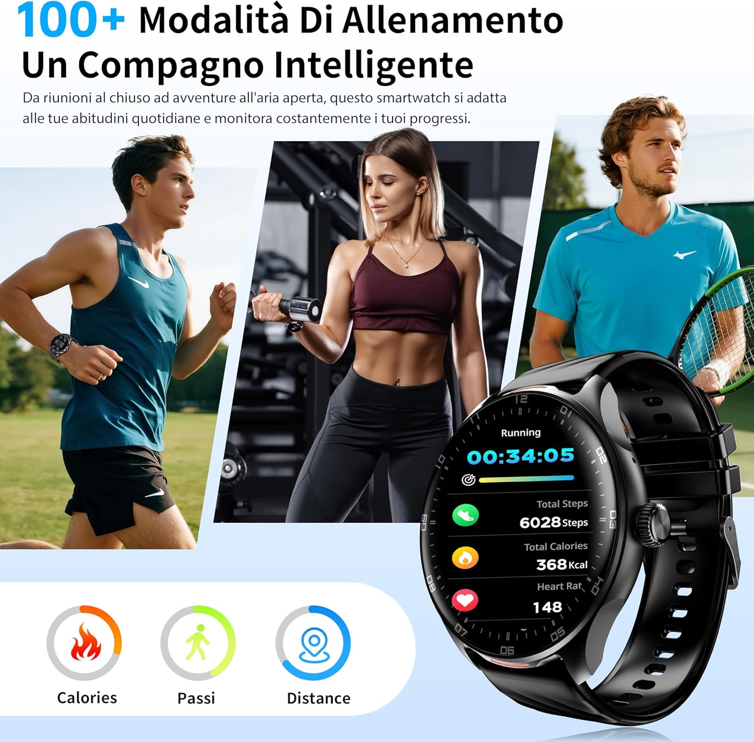 Detalle de OUKITEL Reloj Inteligente 1.39" HD para hombre