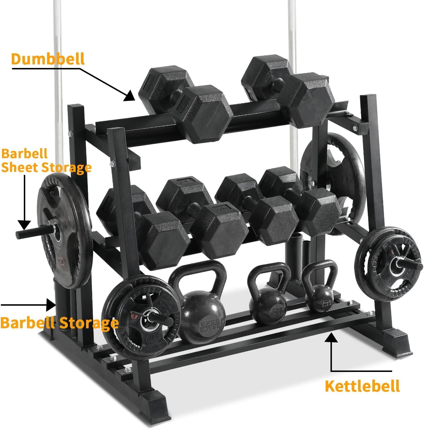 Detalle 2 de Bongkim HG-1 Adjustable Dumbbell Rack, Alloy Steel, 3-Tier, 498.95 kg Capacity