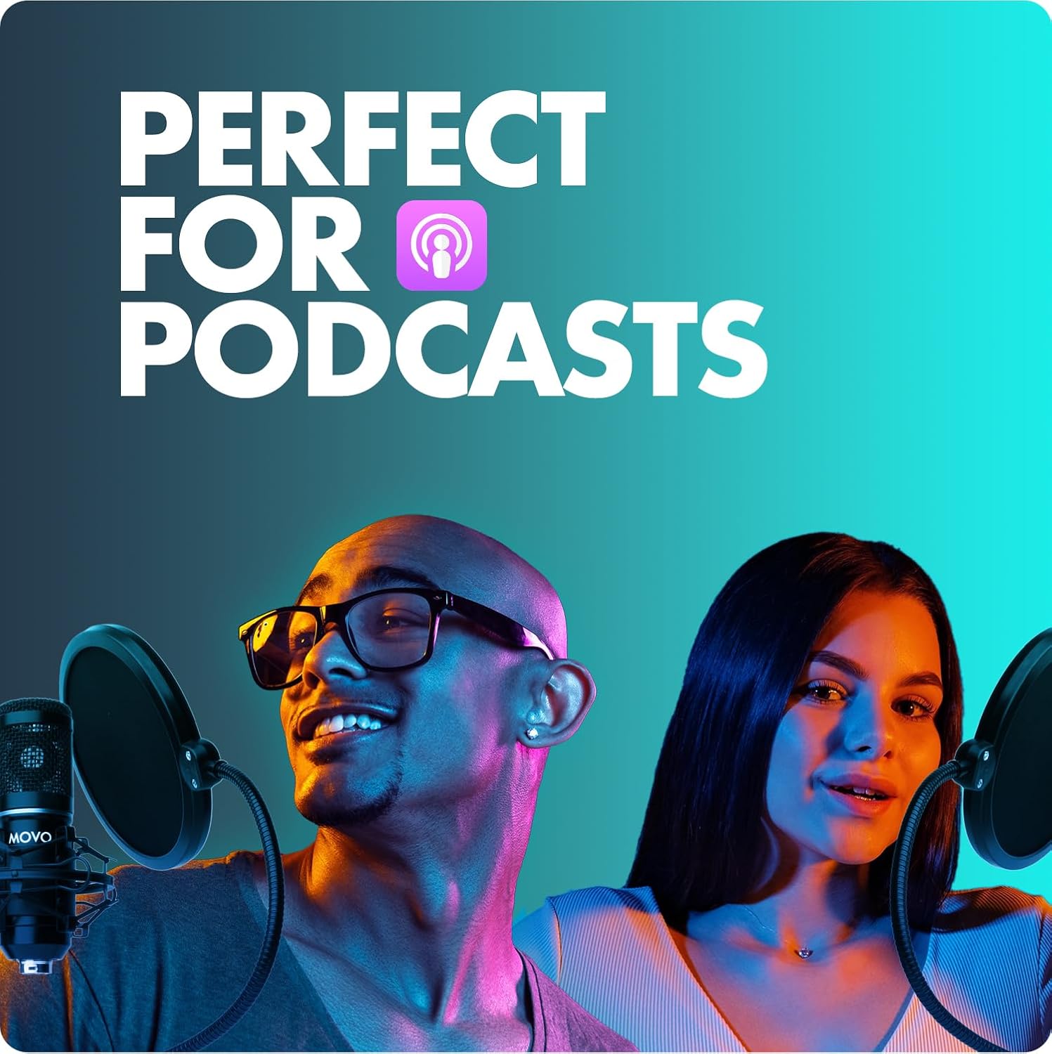 Detalle de Movo Podcast Microphone Bundle, 4-Pack