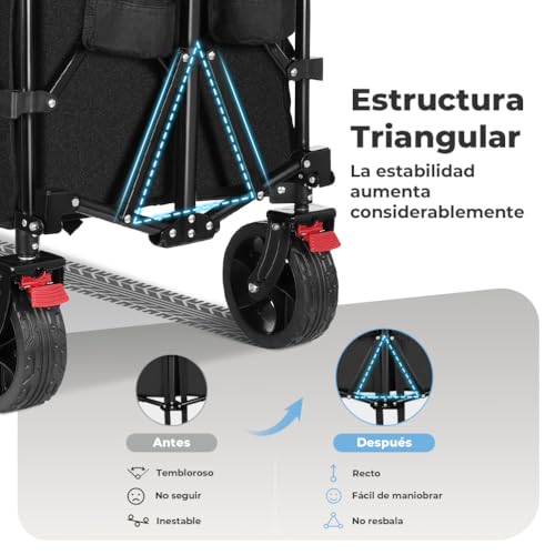 Thumbnail 3 de SLIDBEAT Carro Plegable XXL con Ruedas Grandes