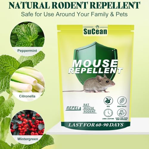 Detalle de SuCean Mouse Repellent with Peppermint Oil – Rodent Deterrent for Indoor & Outdoor Use