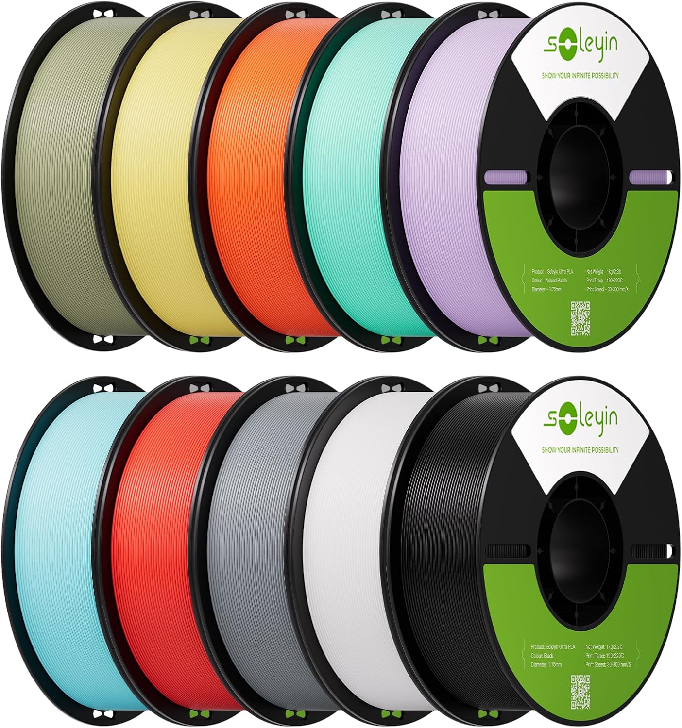 Detalle de Creality Soleyin PLA Filament 1.75mm Grün 1 kg