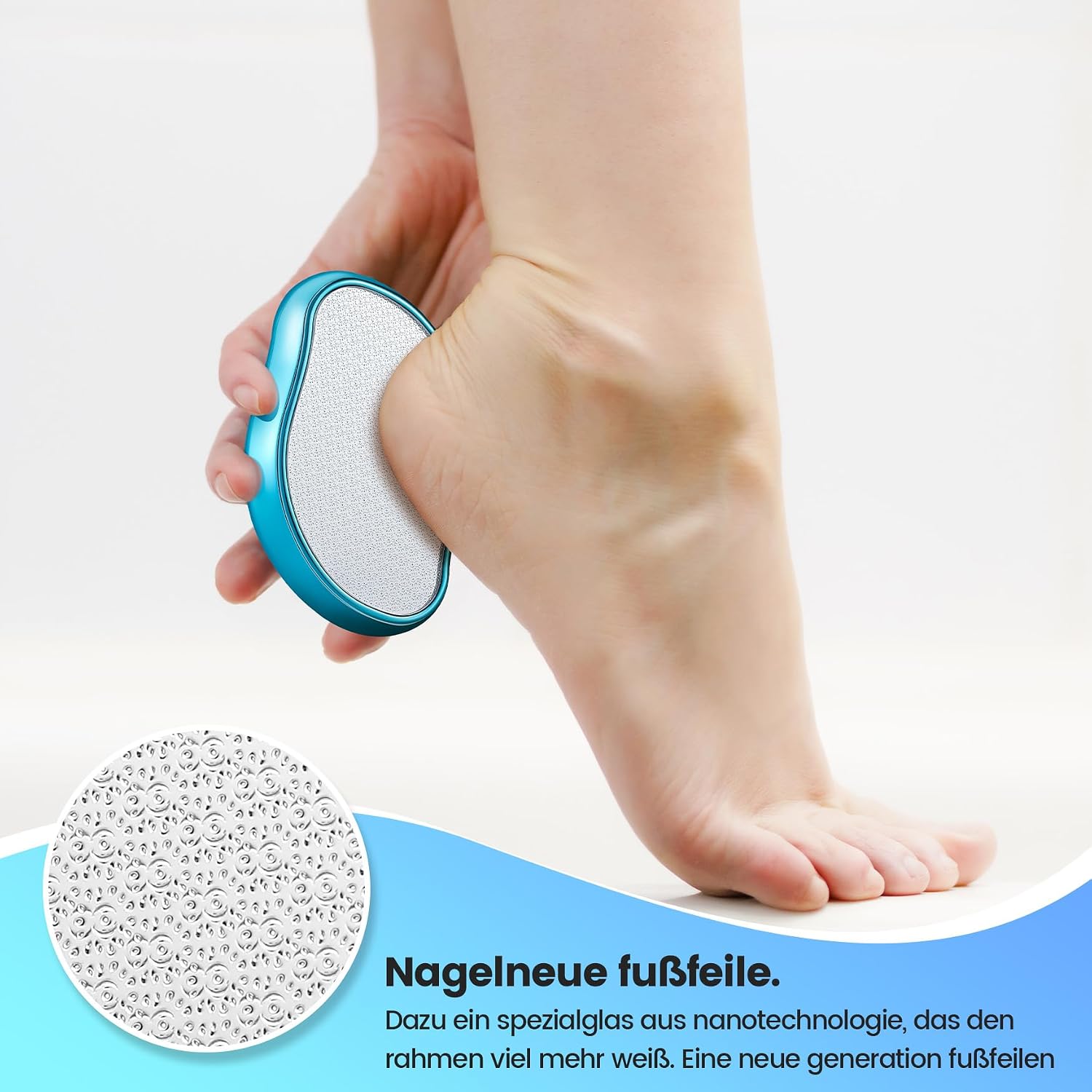 Detalle de BEZOX 2in1 Nano Glas Hornhautentferner – Premium Hornhautfeile