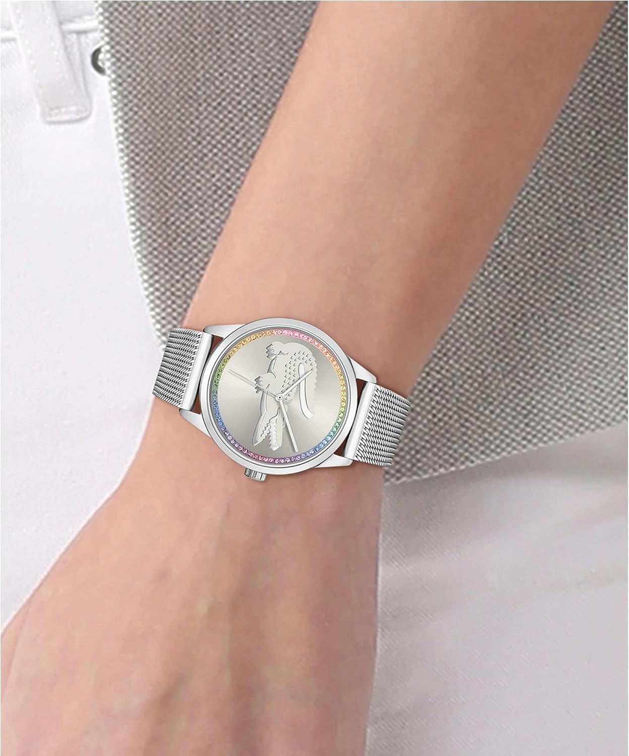 Thumbnail 3 de Lacoste Analog Quarzuhr LADYCROC Damen 2001259 mit silbernem Edelstahl-Meshband