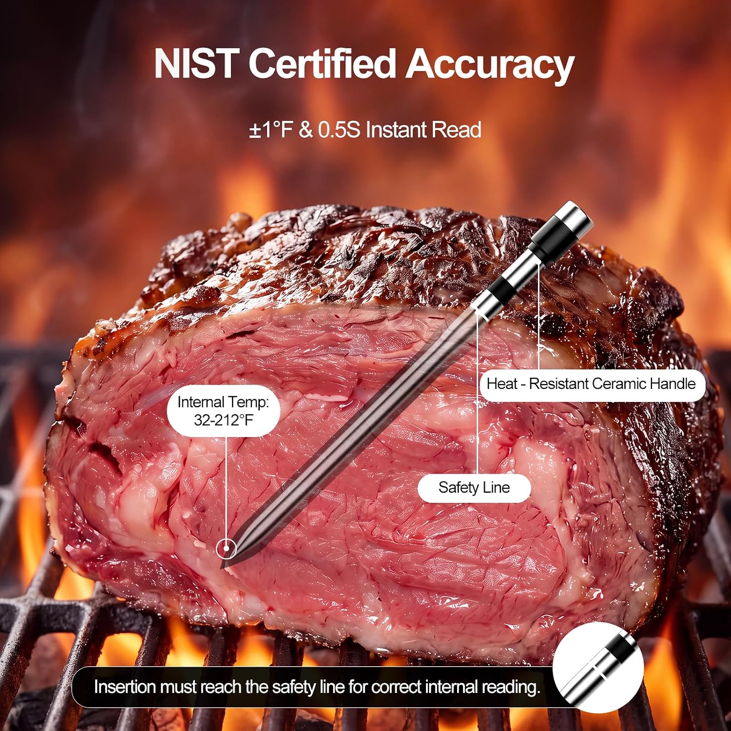 Detalle de HOPEPOP Wireless Meat Thermometer