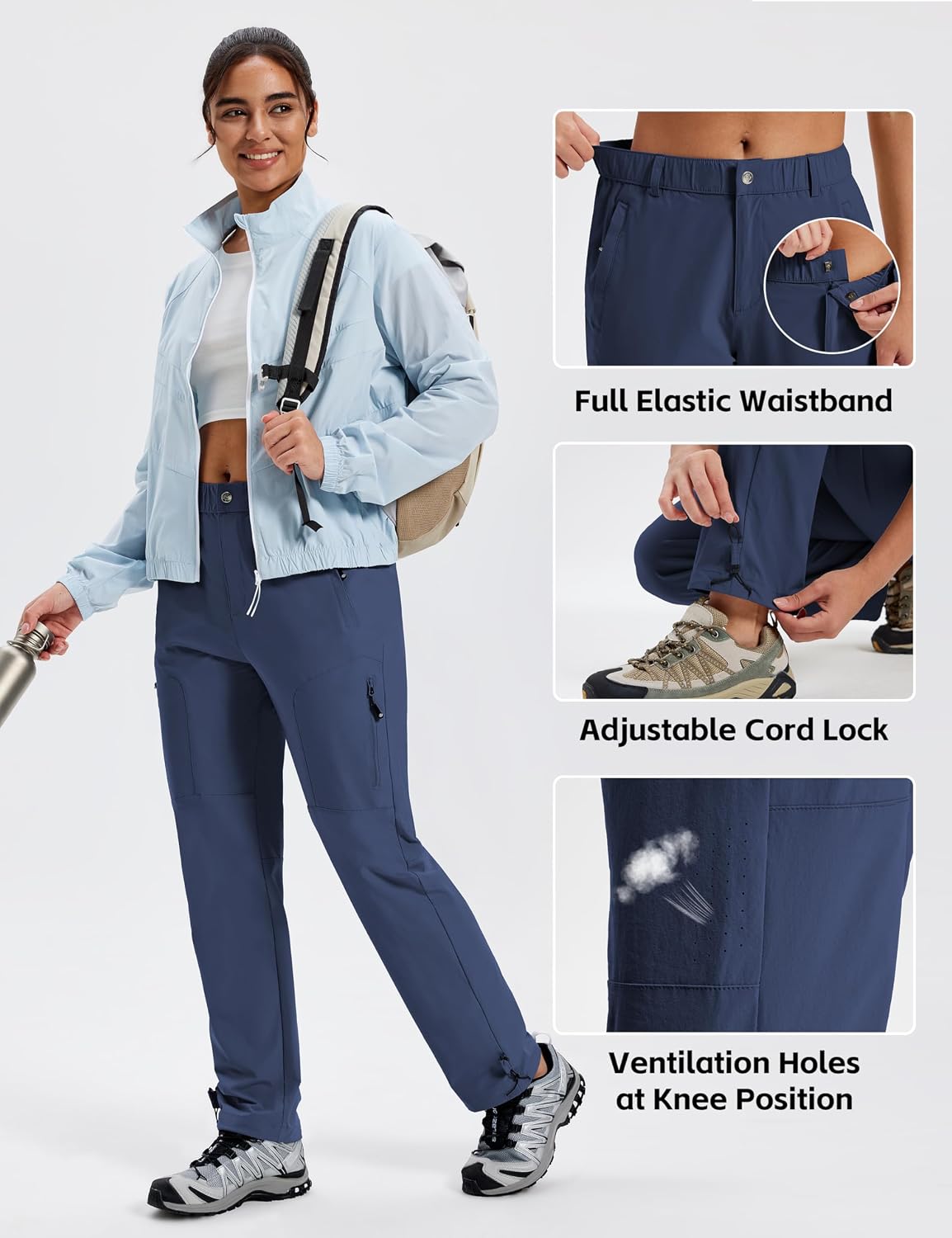 Thumbnail 5 de MoFiz Women's Hiking Cargo Pants: Lightweight, Quick-Dry, UPF 50+ Water-Resistant Travel Pant