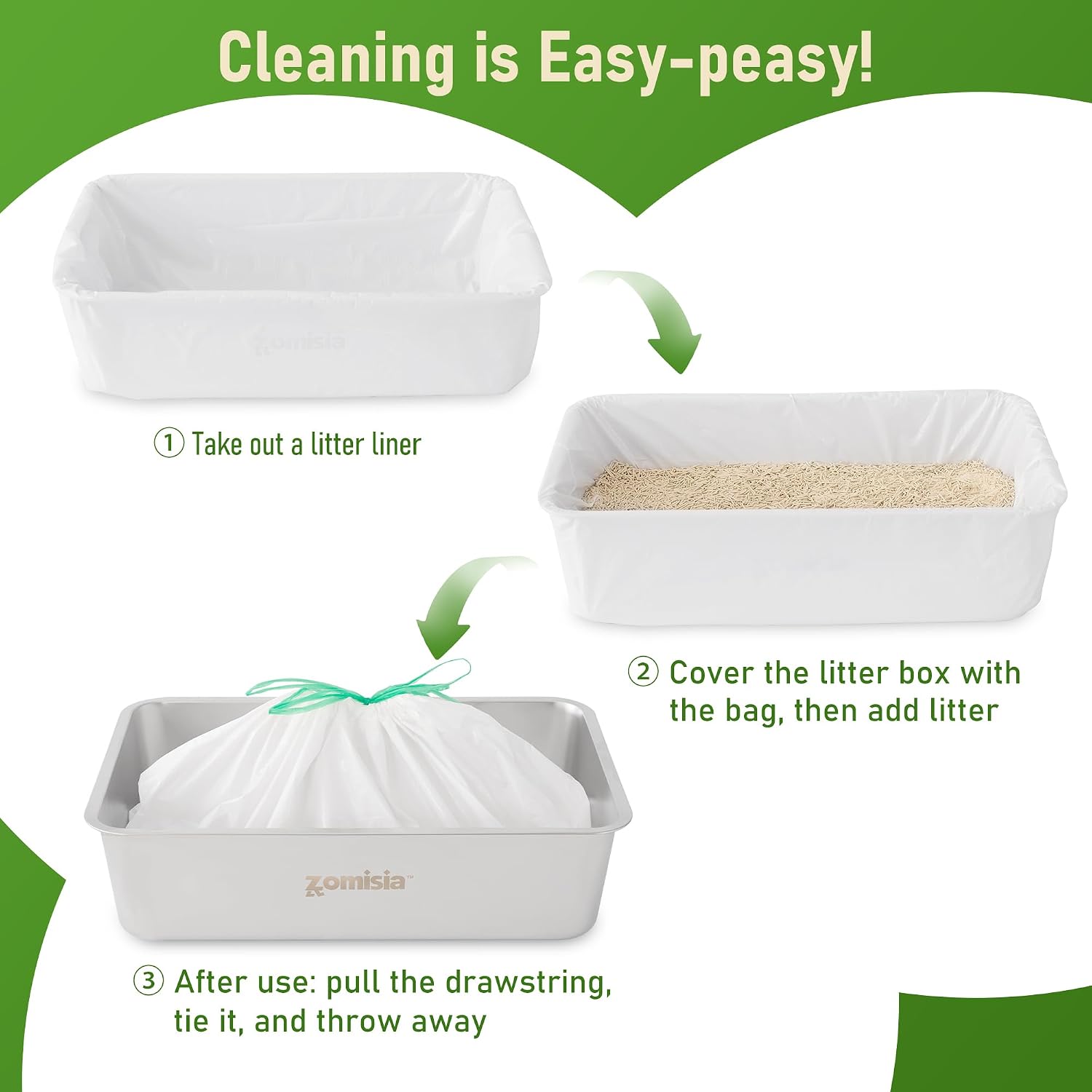Thumbnail 6 de ZOMISIA Extra Large Cat Litter Tray Liners (20 Pack, 94 x 46 cm)