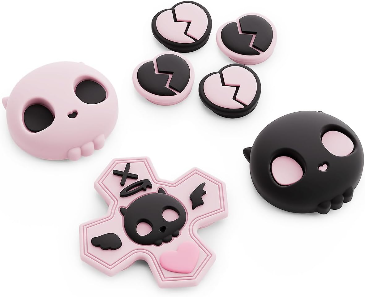 Thumbnail 5 de GeekShare Cross D-Pad Button Caps Thumb Grip Caps Set for Switch 2 (2025) – Heart and Flower